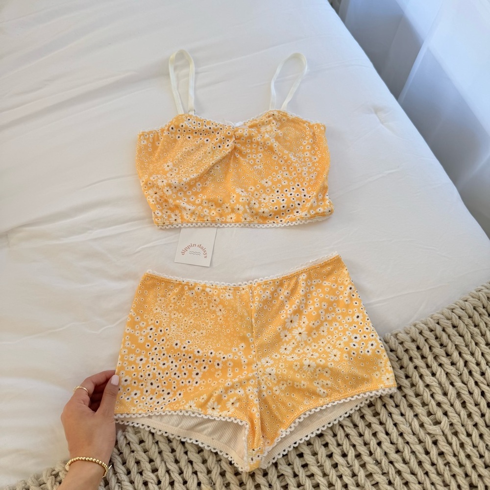 Dippin Daisys Yellow Floral PJ Set